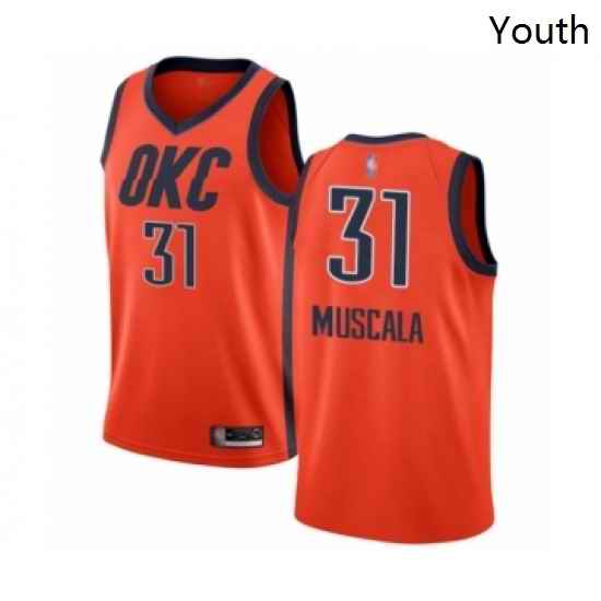 Youth Oklahoma City Thunder 31 Mike Muscala Orange Swingman Jersey Earned Edition